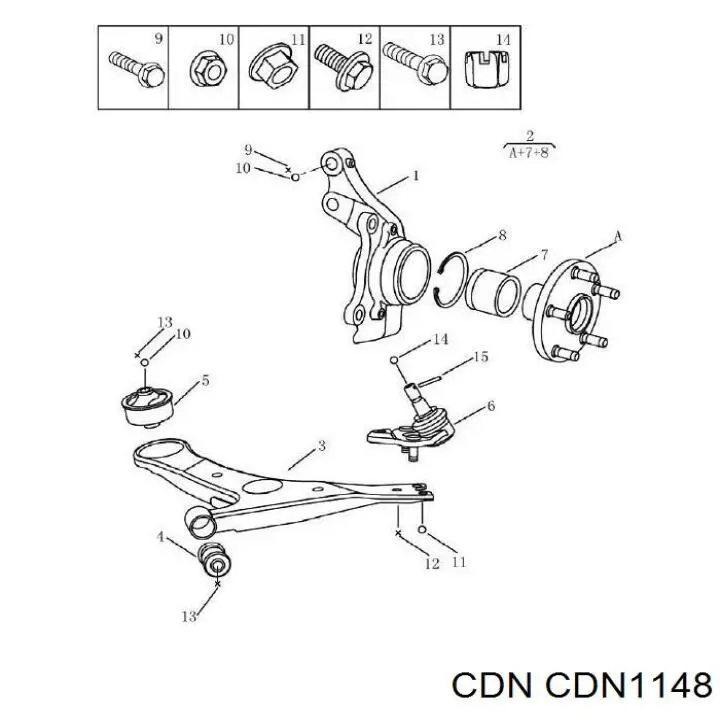 Сайлентблок переднього нижнього важеля CDN1148 CDN