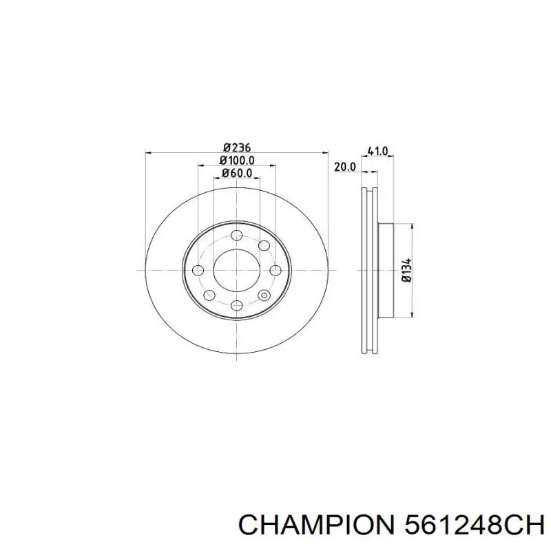 561248CH Champion Гальмо дискове переднє
