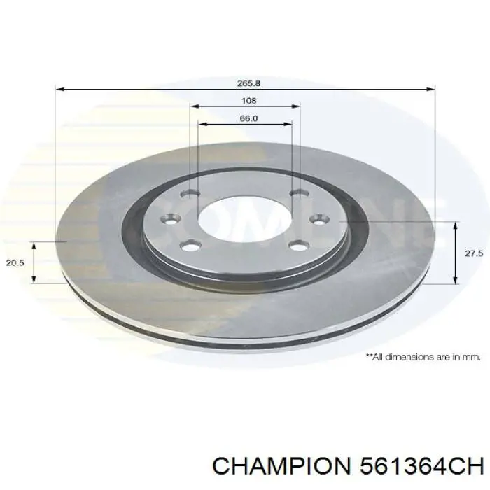 Гальмівні диски передні 561364CH Champion