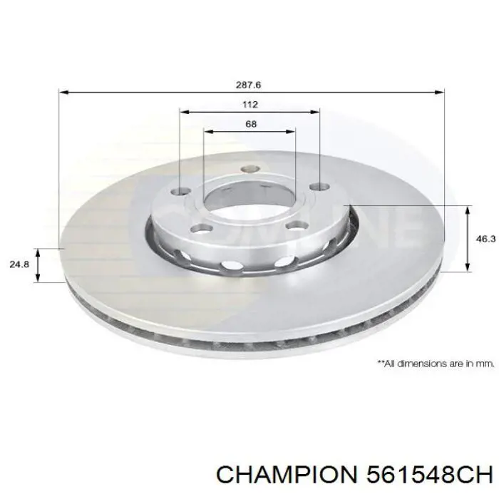 Гальмівні диски передні 561548CH Champion