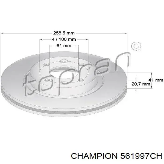 Гальмівні диски передні 561997CH Champion