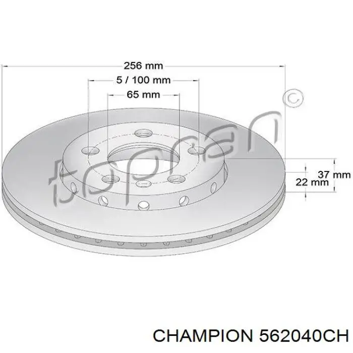 562040CH Champion диск гальмівний передній
