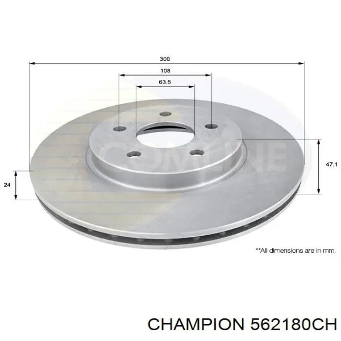 562180CH Champion Гальмо дискове переднє