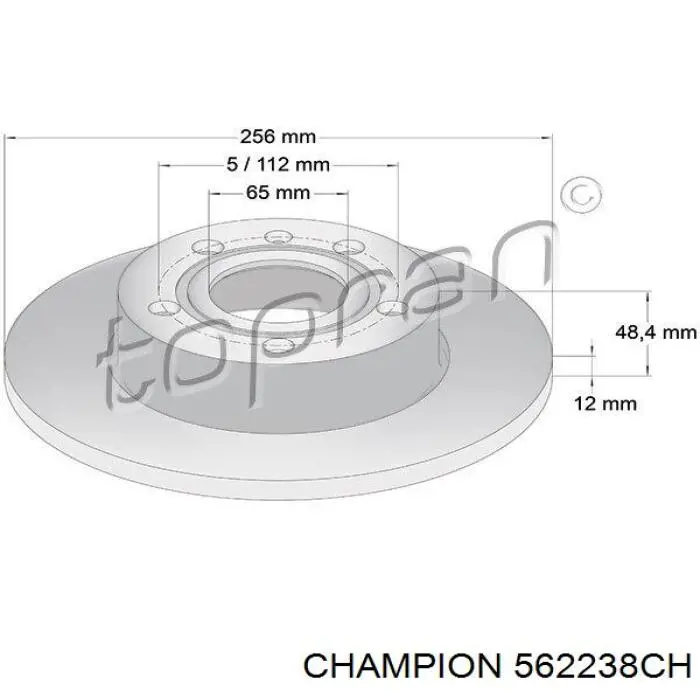 Купити 562238CH Champion Диск заднього гальма