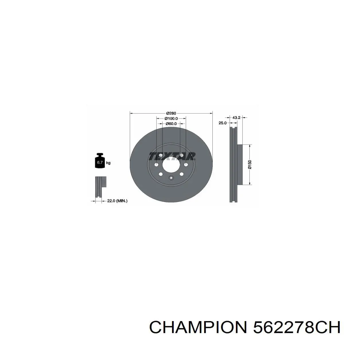 Купити 562278CH Champion Ротор гальмівний