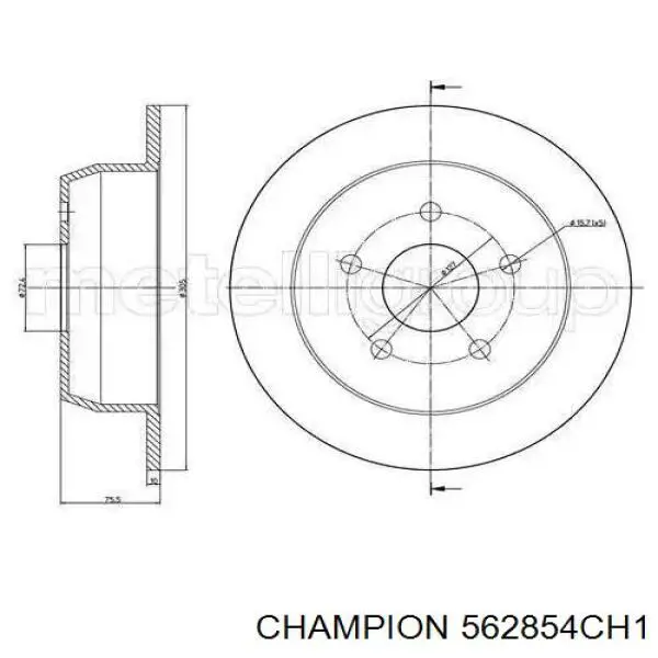 562854CH1 Champion Гальмо дискове переднє
