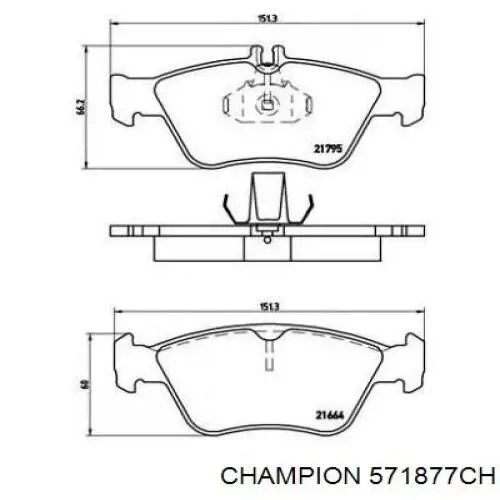Купити 571877CH Champion Колодки гальмівні передні, дискові