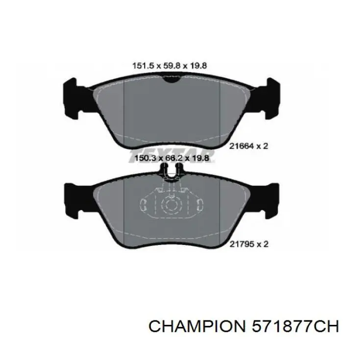 Тормозні колодки Champion 571877CH