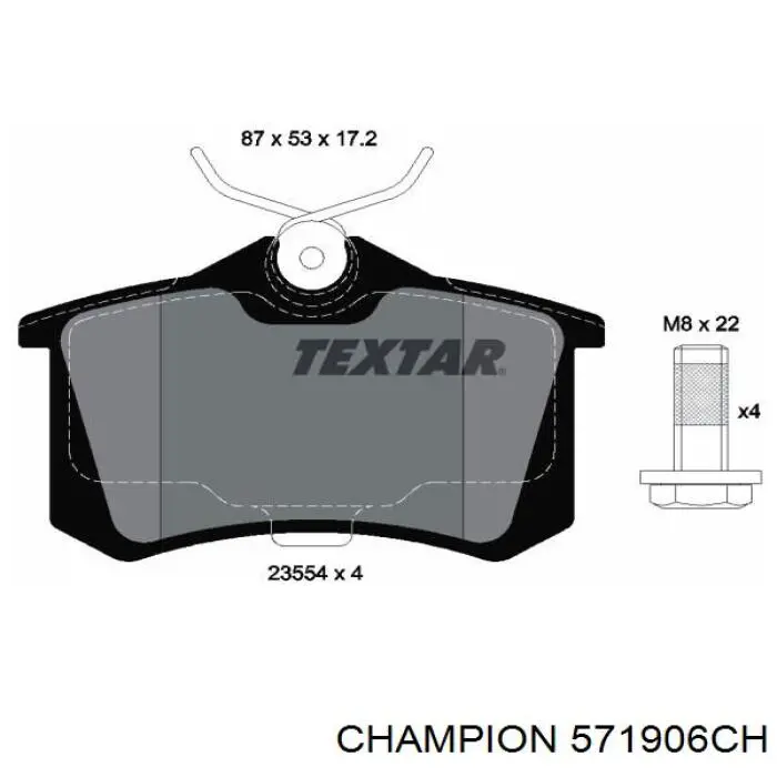 Задні гальмівні колодки Champion 571906CH ціна, від 11.29 USD