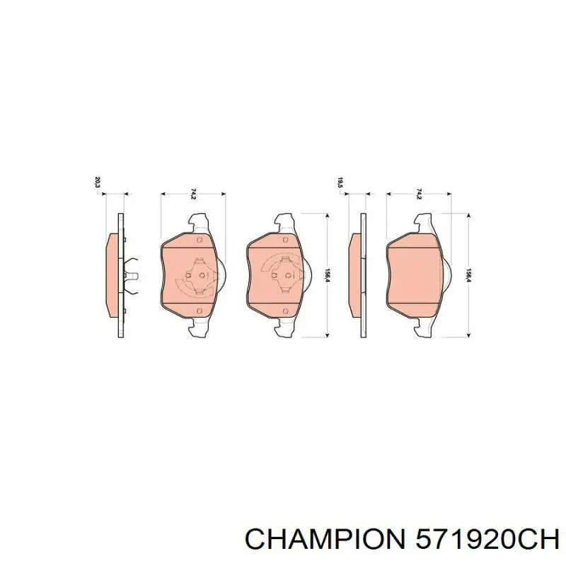 571920CH Champion Передні гальмівні колодки