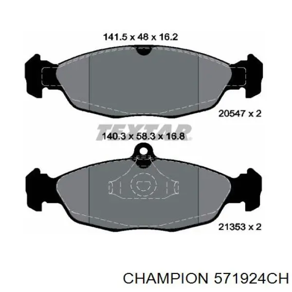 571924CH Champion колодки гальмівні передні, дискові