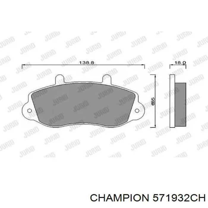Купити 571932CH Champion Колодки гальмівні передні, дискові
