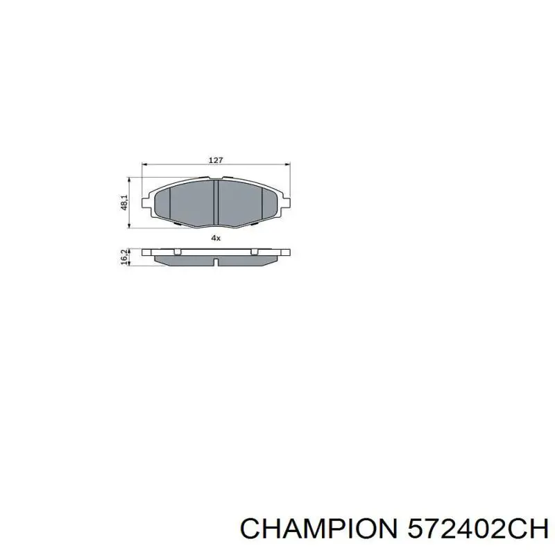 Гальмівні колодки Champion 572402CH ціна, від 11.29 USD