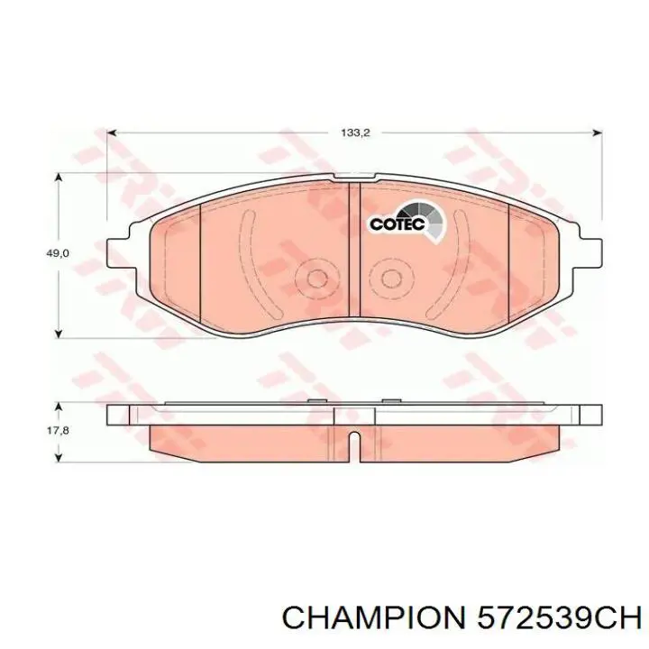 Гальмівні колодки Champion 572539CH ціна, від 14.31 USD