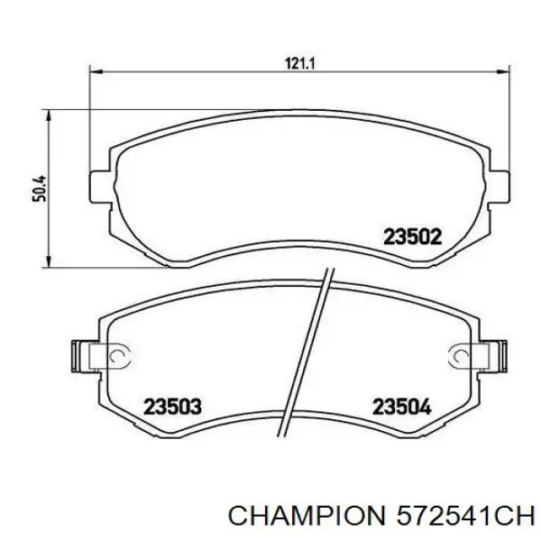 572541CH Champion колодки гальмівні передні, дискові