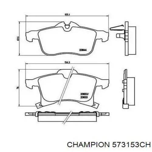 Тормозні колодки Champion 573153CH