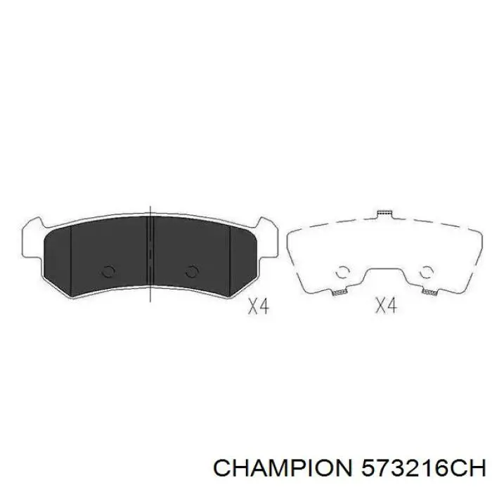 Задні гальмівні колодки Champion 573216CH ціна, від 10.79 USD