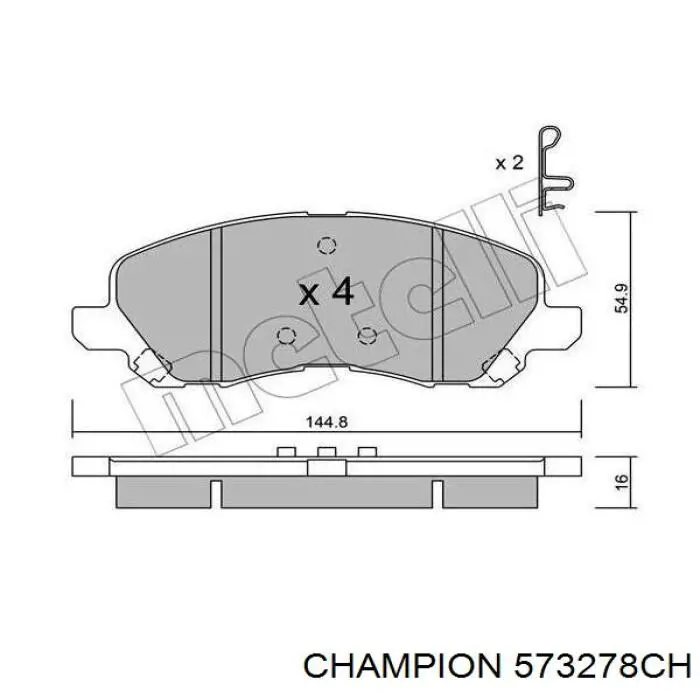 Купити 573278CH Champion Колодки гальмівні передні, дискові