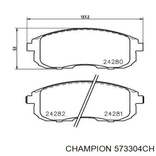 573304CH Champion колодки гальмівні передні, дискові