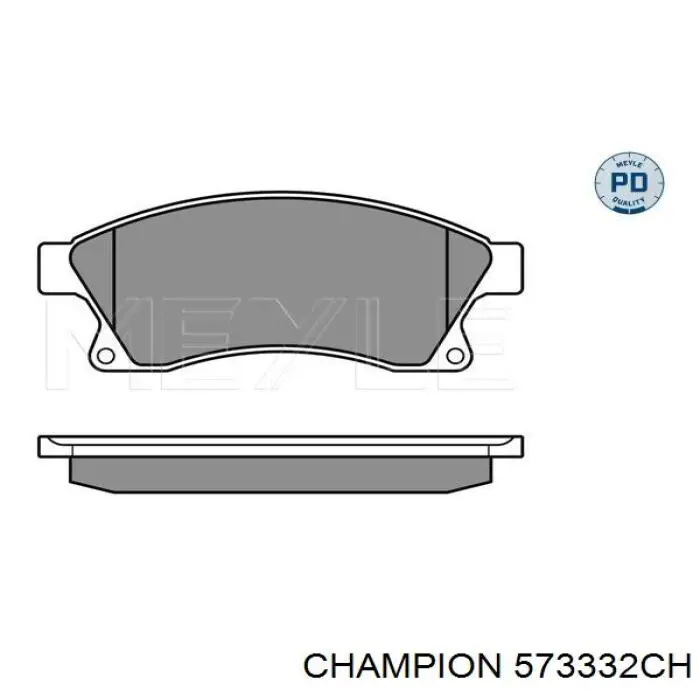 Колодки гальмівні передні, дискові 573332CH Champion