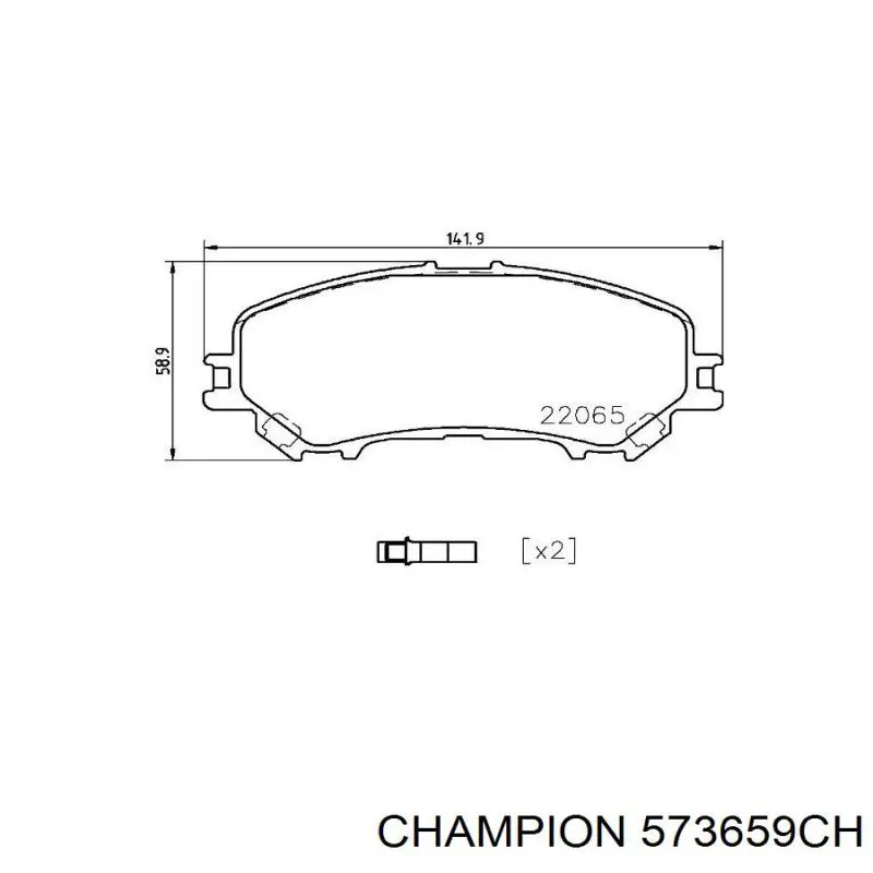 Передні тормозні колодки 573659CH Champion