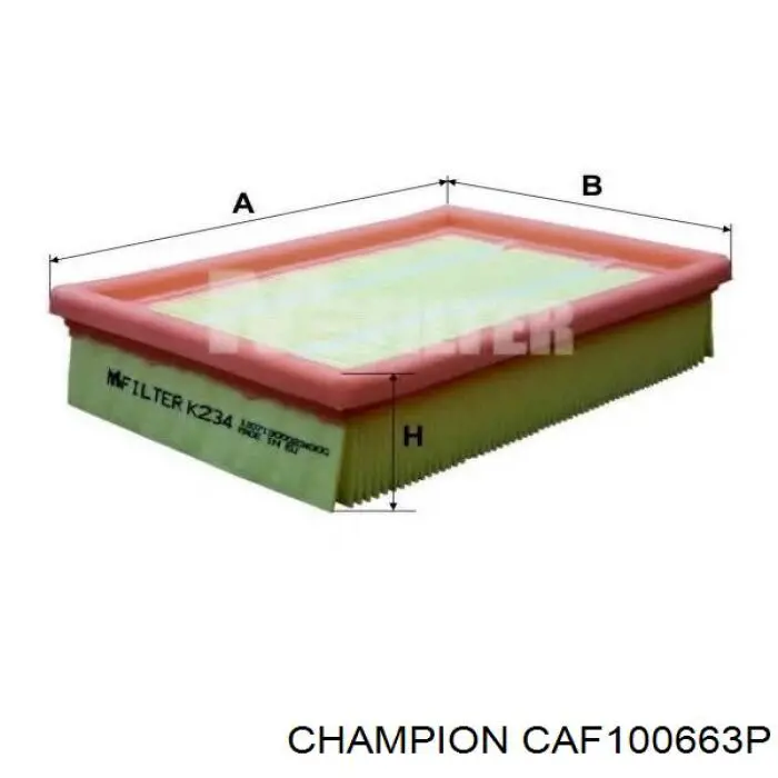 CAF100663P Champion фільтр повітряний