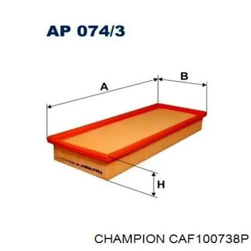 Повітряний фільтр CAF100738P Champion