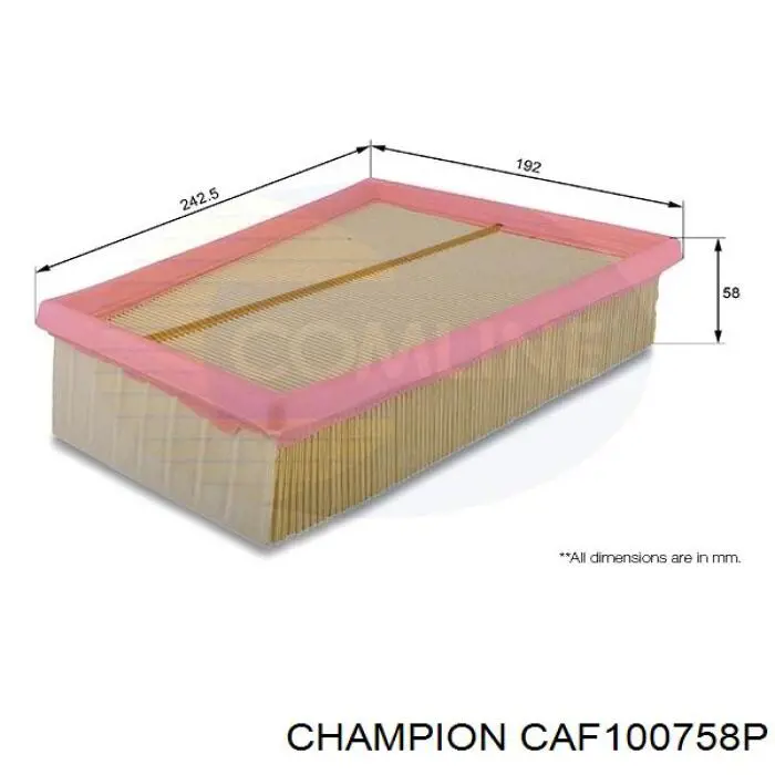 Купити CAF100758P Champion Автомобільний фільтр повітря