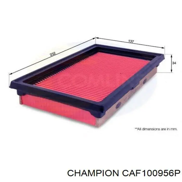 Повітряний фільтр CAF100956P Champion