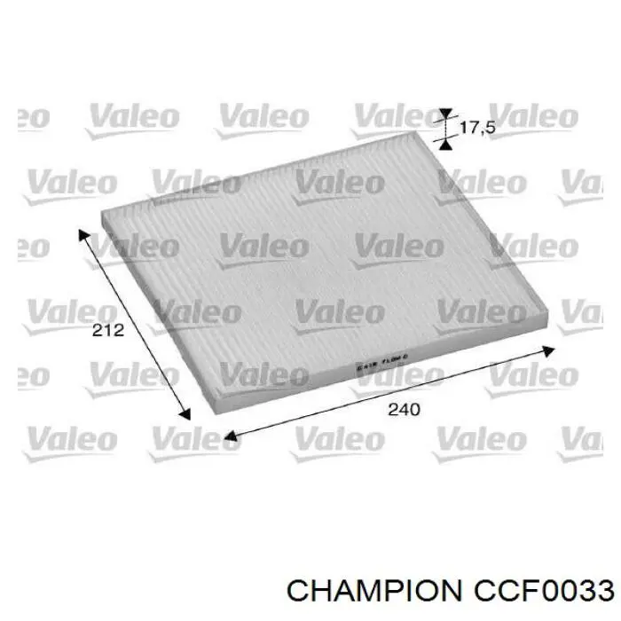 Фільтр салону CCF0033 Champion