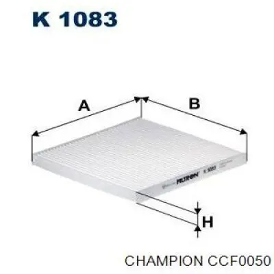Купити CCF0050 Champion Фільтр салону вугільний