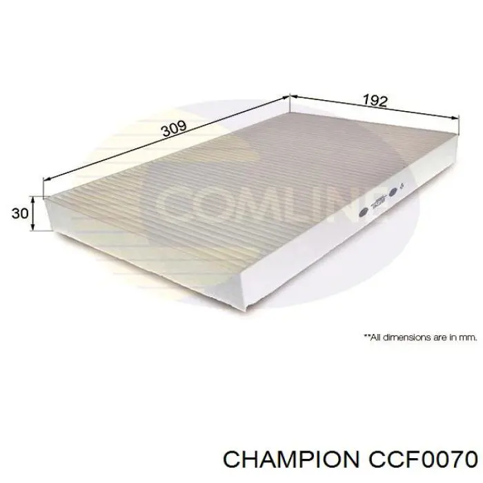 Повітряний фільтр салону Champion CCF0070