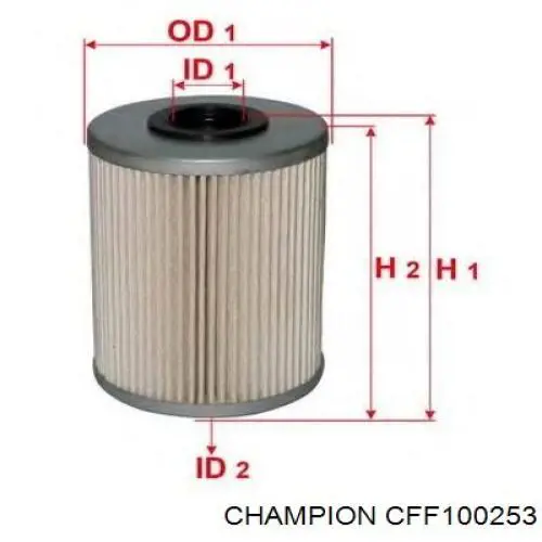Фільтр паливний Champion CFF100253
