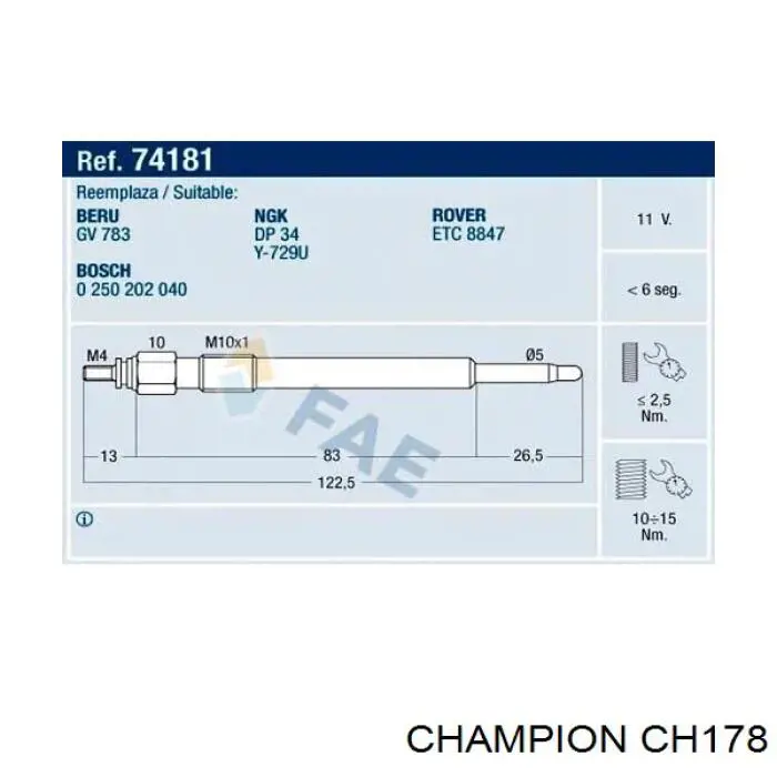 SS10144 Starline Свічки розжарювання