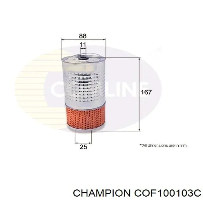 Масляний фільтр COF100103C Champion