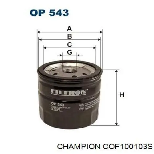 Фільтр масляний COF100103S Champion