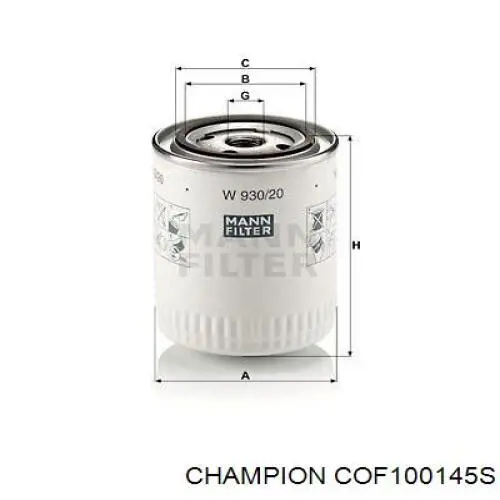 COF100145S Champion фільтр масляний