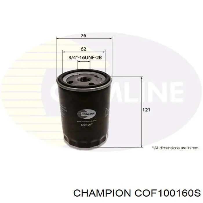 Масляний фільтр COF100160S Champion
