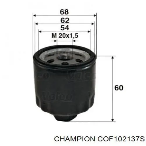 Масляний фільтр COF102137S Champion