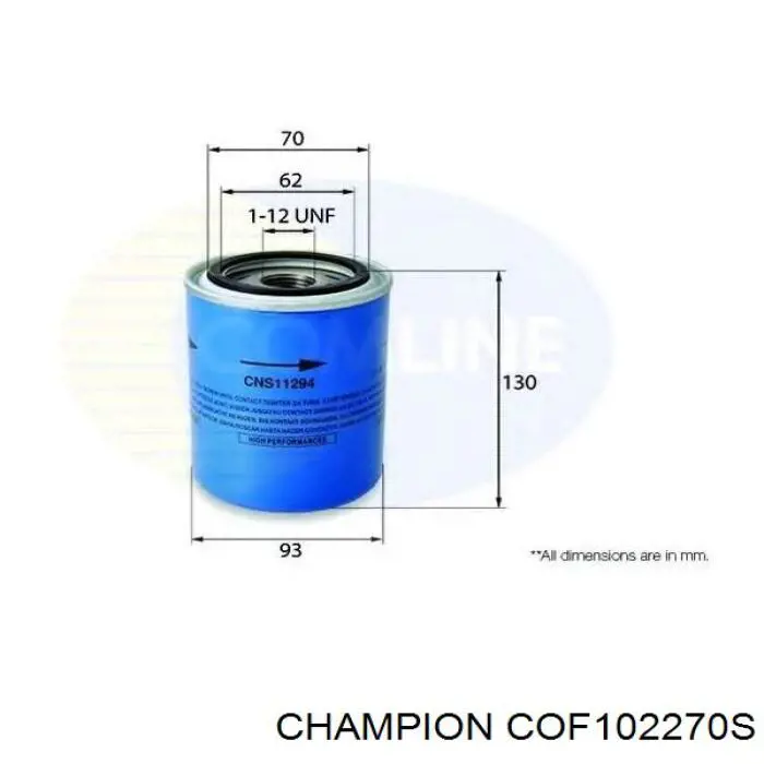 Фільтр масляний Champion COF102270S
