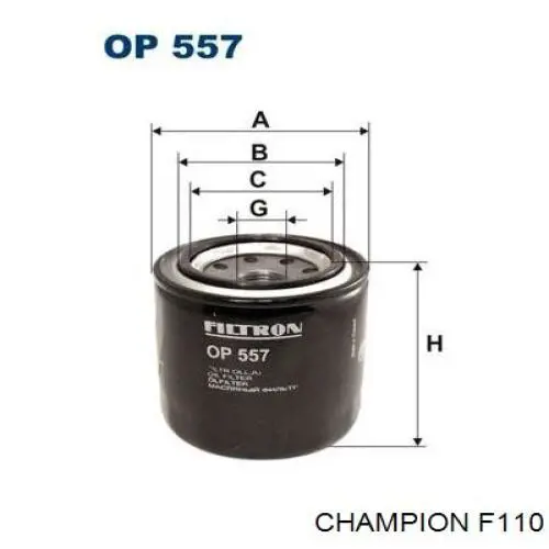 Масляний фільтр F110 Champion
