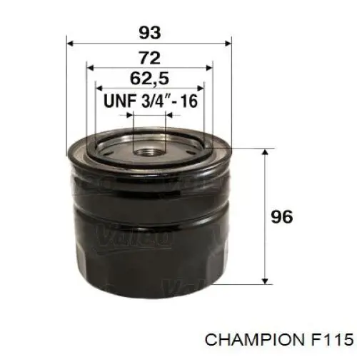 F115 Champion фільтр масляний