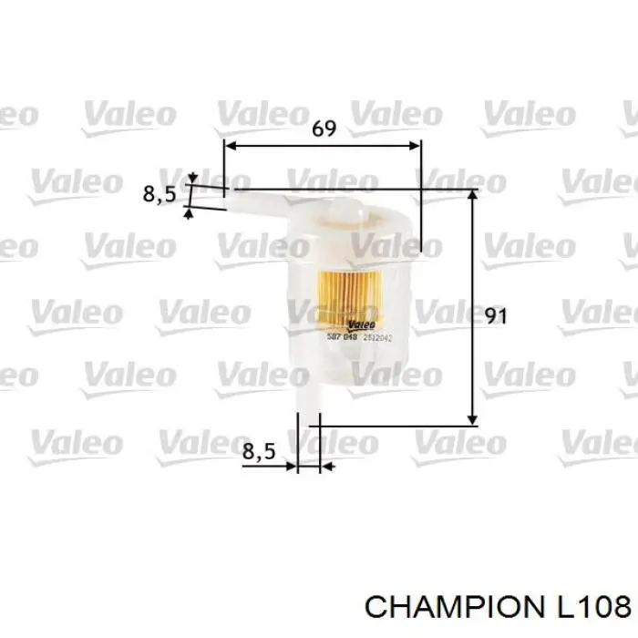 Фільтр паливний L108 Champion