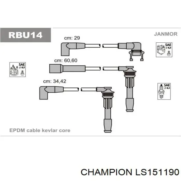 RCRN645 NGK дріт високовольтні, комплект