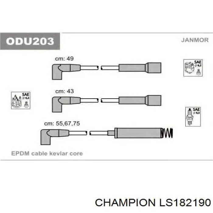 Дроти запалювання Champion LS182 ціна, від 13.61 USD