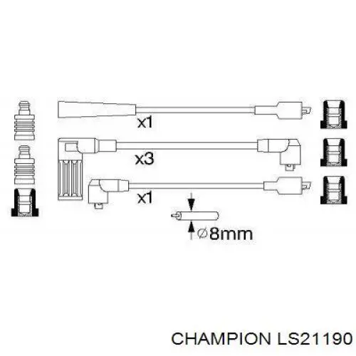LS21190 Champion дріт високовольтні, комплект