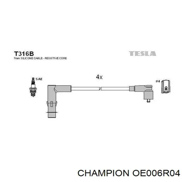 Свічки запалювання OE006R04 Champion