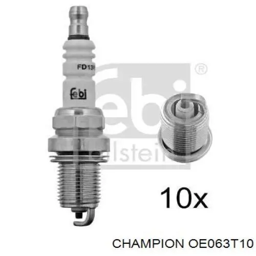 Свічки автомобільні Champion OE063T10 ціна, від 3.03 USD