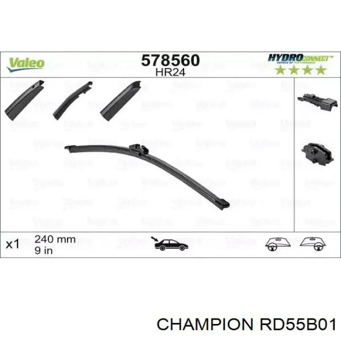 Купити 32341321 Volvo Щітка-двірник лобового скла, водійська