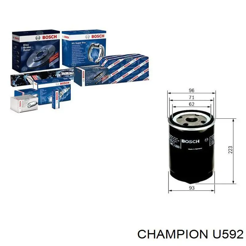 Елемент повітряного фільтра Champion U592 ціна, від 1.70 USD